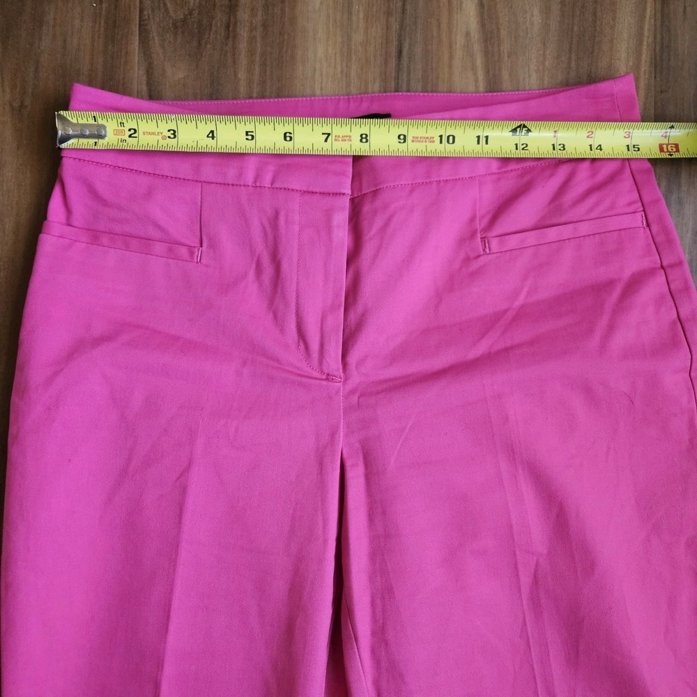 Ann Taylor Factory Womens 4 Fuchsia Pink Cotton Stretch Straight Leg Dress Pants - Picture 9 of 11